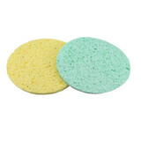 Set of 2 face cleansing sponges, Makeup, Yellow-Green, 01