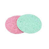 Set of 2 face cleansing sponges, Makeup, Pink-Green, 02