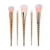 Set de 5 pinceaux de maquillage, Maquillage, Licorne, Or Rose