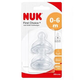 Nuk First Choice+ tetina de silicona para biberón 0-6 meses, talla S, 2 piezas