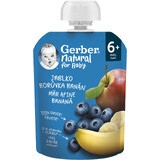 Gerber Pungă naturală mere, afine și banane 6m+ 90 g