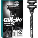 Rasoir pour homme Gillette Mach3 Charcoal + 2 têtes de rasage