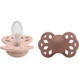 Bibs Symmetrical Silicone Infinity Soothers, mărimea 2, Blush / Woodchuck 2 buc