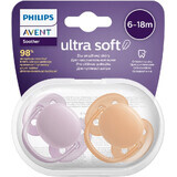 Philips Avent Ultrasoft Premium suzetă neutră 6-18m Fată 2 buc