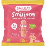 Smileat - Patatine di mais biologiche Smilitos al gusto di fragola e banana 25 g