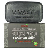 Vivaco Sapone naturale al carbone attivo 100 g