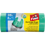 Fino Color Pungi de gunoi cu mânere verzi 30 x 35 l