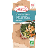 Babybio menú patatas y espinacas con salmón y arroz 2 x 200 g