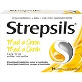 Strepsils Pastiluțe cu miere și lămâie 36 pastiluțe