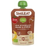 Smileat Pungă bio lapte de migdale, mere, banane, căpșuni, orez și cacao 9M+ 100 g