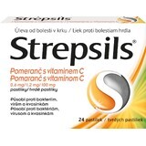 Strepsils Orange cu vitamina C 24 de pastile