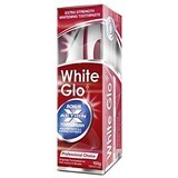 Pastă de dinți profesională White Glo + periuță de dinți și periuță interdentară gratuite 150 g