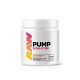 Pre Workout Pump Non Stim, 480 g, Strawberry Lemonade, Raw Nutrition