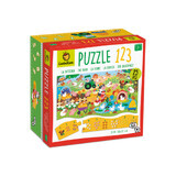 Puzzle infantil 1 2 3 Granja, 3 años+, 25 piezas, Ludattica