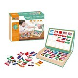 Puzzle magnético educativo con 45 banderas y tablas, + 3 años, AcSmart