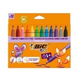 Markere colorate ultralavabile Jumbo, 12 buc, BIC