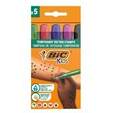 Kids temporary tattoos, 5 stamps, BIC