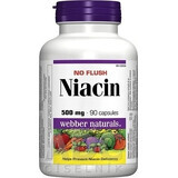 WEBBER NATURALS Niacin B3 500 mg nealergenic! 1×90 cps, supliment alimentar