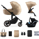 Kombikinderwagen KINDERKRAFT SELECT SELECT 3in1 Prime 2 Sandrose Beige, Premium 1×1 Stück, Kinderwagen