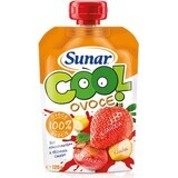 Sunar COOL Fruit Banană, căpșuni, mere 1×120 g, Banană, căpșuni, mere, 12m+