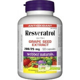 WEBBER NATURALS Resveratrol 200 mg 1×90 cps, supliment alimentar