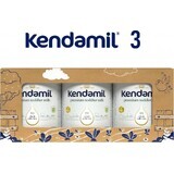 Kendamil Premium 3 HMO+, pachet cadou creativ 3×800 g, lapte pentru copii mici