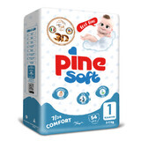 Pine Soft 3D, pannolini, taglia 1, Neonato, 2-5 kg, 54 pz.