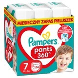 Pampers Pants, scutece, mărimea 7, 17 kg+, 114 buc