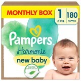 Pampers Harmonie, scutece, mărimea 1, 2-5 kg, 180 buc