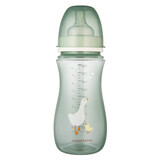 Canpol Babies EasyStart, anti-colică, sticlă cu gura largă, Goose, de la 12 luni, 300 ml