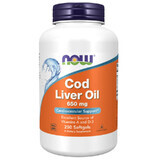 Now Foods Cod Liver Oil, ulei de ficat de cod, 250 capsule softgel