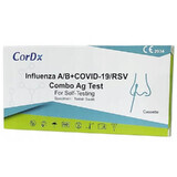 CorDx Influenza A/B + COVID-19/RSV Combo Ag, test antigen pentru 4 virusuri, 1 buc