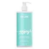 On Line Enjoy, Jabón líquido 2 en 1 para manos y cuerpo, té blanco y loto, 390 ml