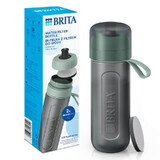 Brita Active, sticlă cu filtru de 0,6 l, verde + filtru MicroDisc, 2 bucăți