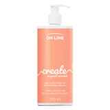 On Line Create, Jabón líquido 2 en 1 para manos y cuerpo, ámbar y leche de almendras, 390 ml