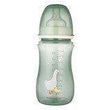 Canpol Babies EasyStart, anti-colic, wide-mouth bottle, Goose, from 3 months, 240 ml