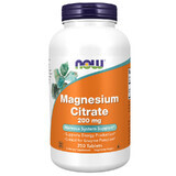 Now Foods Citrat de magneziu 200 mg, citrat de magneziu, 250 comprimate