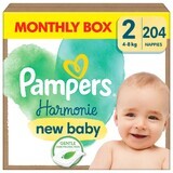 Pampers Harmonie, scutece, mărimea 2, 4-8 kg 204 bucăți