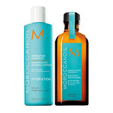 Pachet Sampon Hidratant + Ulei Tratament Original, 250 ml + 100 ml, Moroccanoil