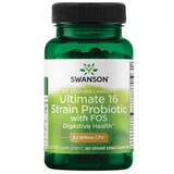 Probiotique avec 16 souches avec FOS, 60 capsules, Swanson