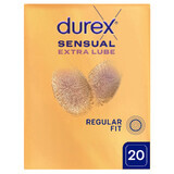 Durex Sensual Extra Lube, prezervative extra lubrifiate, 20 buc.