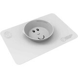 Matchstick Monkey Monkey Anti-slip silicone mat with bowl, gray