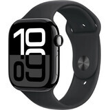 Apple Watch Series 10 GPS 46mm 46mm Cassa in alluminio Jet Black con banda sportiva nera - M/L