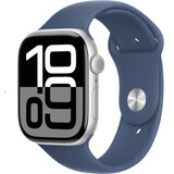 Apple Watch Series 10 GPS 42 mm Cassa in alluminio argento con fascia sportiva in denim - M/L