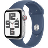 Apple Watch SE (2024) Cellular 40 mm, alluminio argento con cinturino sportivo Denim M/L