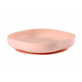 Beaba Silicone plate with pink suction cup