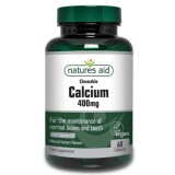 Calciu si vitamina D3 masticabil, 400 mg, 60 tablete, Natures Aid