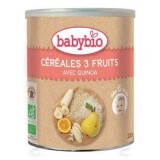 Cereale Bio cu 3 fructe si quinoa, 220 g, Babybio