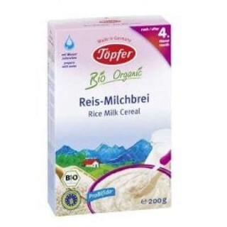 Cereale Bio Orez cu lapte, +4 luni, 200 g, Topfer