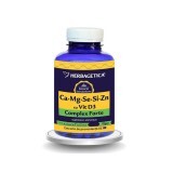 Ca+Mg+Se+Si+Zn Organice cu Vitamina D3, 120 capsule, Herbagetica